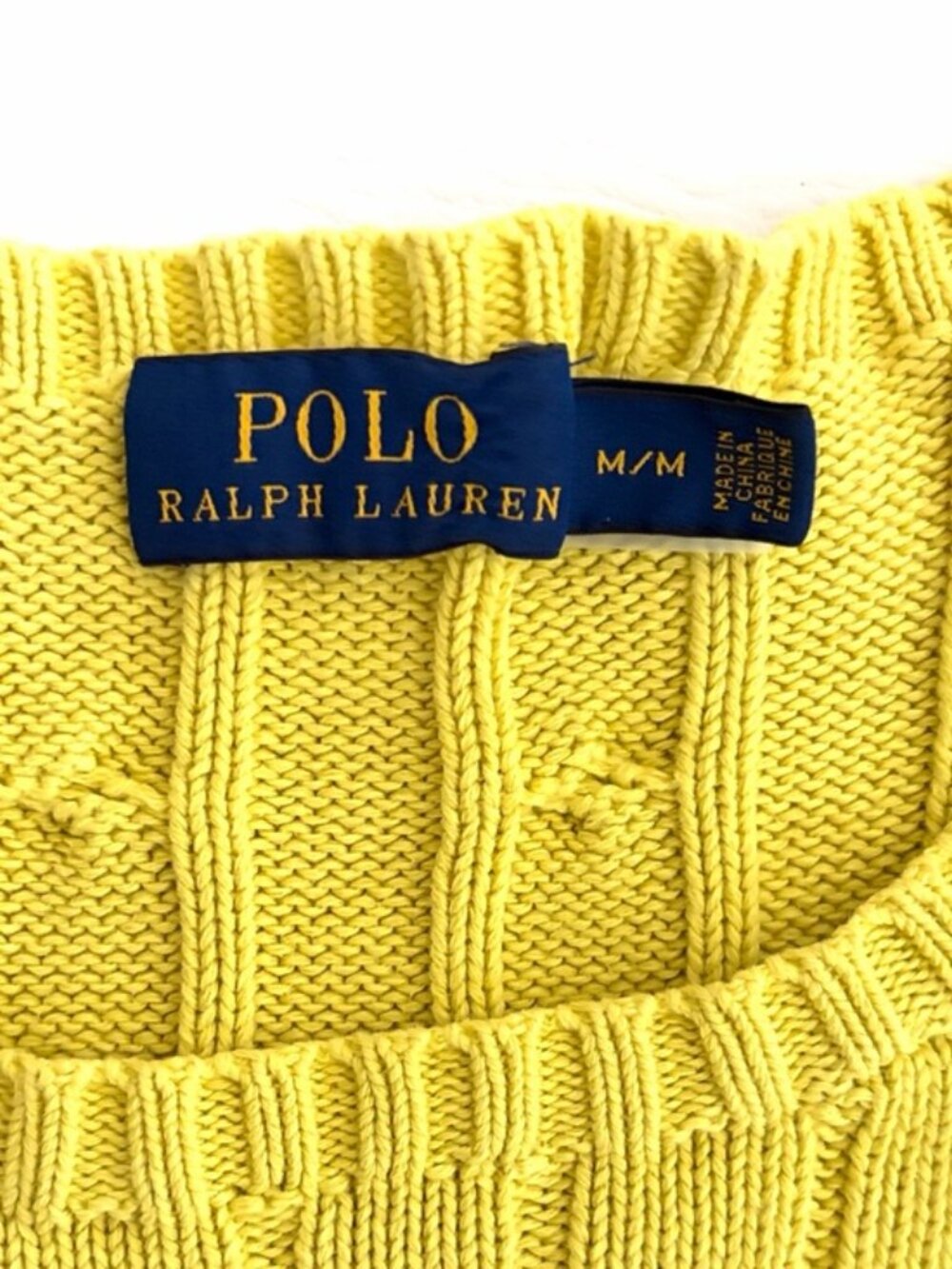 Polo Ralph Lauren Women’s Knit Sweater Yellow Crewneck size Medium - Picture 8 of 12